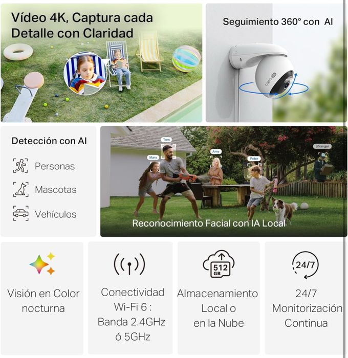 Tapo C560WS 4K 8MP 360° AI IP66 (NOVO)
