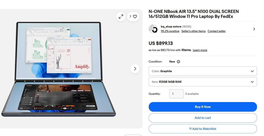 Nbook-Air Intel N100, 16GB, 512GB SSD, dual display, 69,3Wh W11Pro
