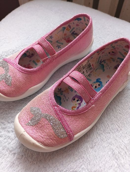 Kapcie dla dziewczynki dziewczęce różowe błyszczące Befado 26 wkł 16