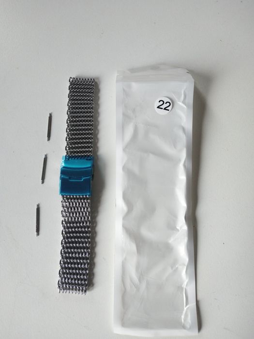 Stalowa bransoleta do zegarka mesh shark 22 mm