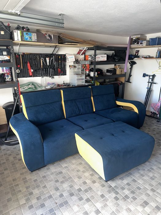 Sofá Chaise Long & 4 Bancos de apoio