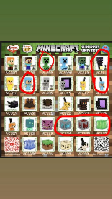 Обміняю фігурки Minecraft Kinder Joy