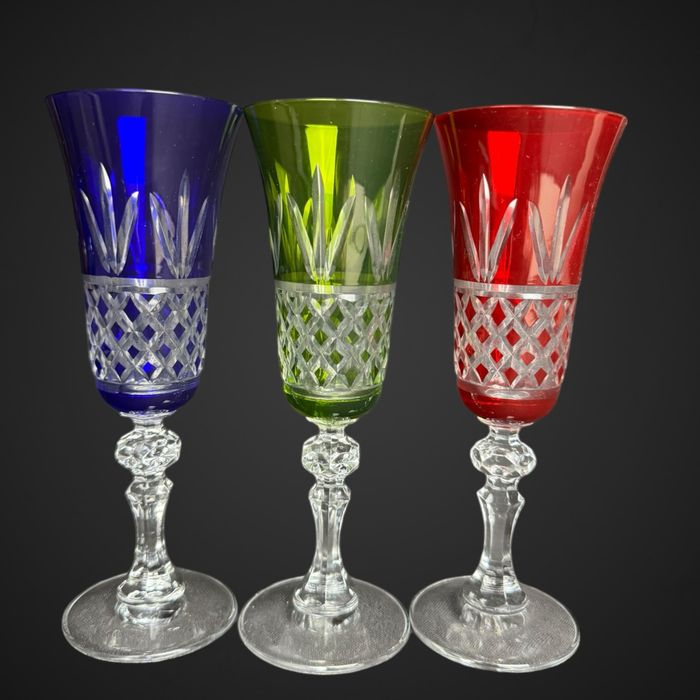 Kryształowe kolorowe kieliszki do szampana B5/020809