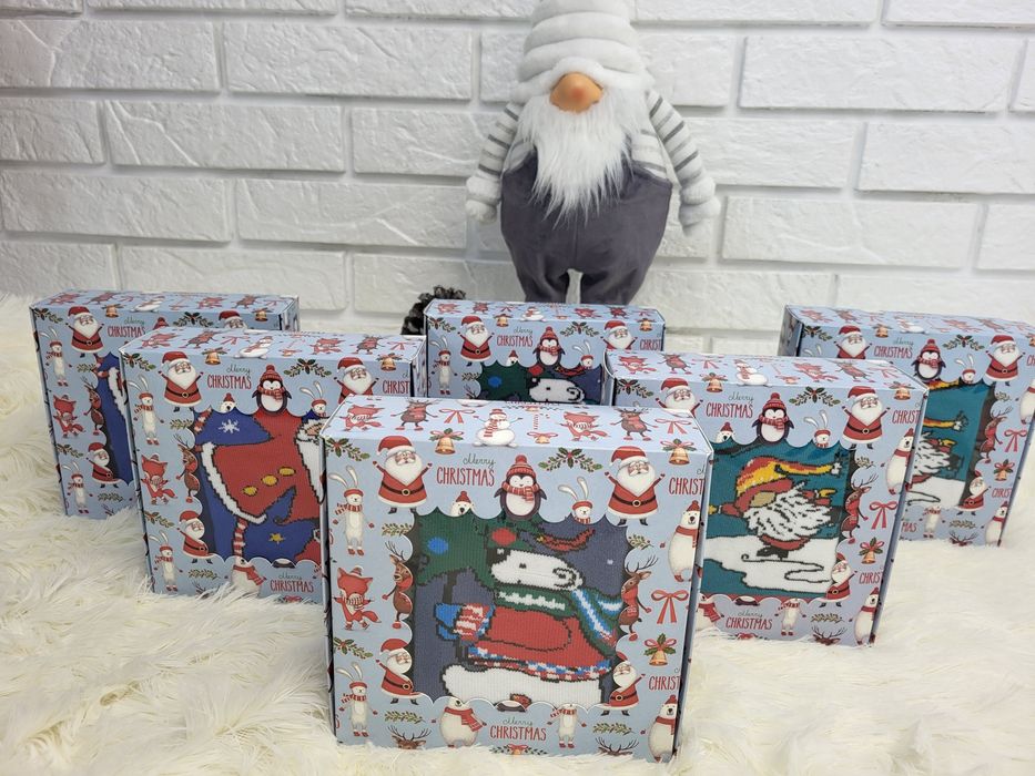 Подарункові бокси шкарпеток Різдвяний набір дитячі жіночі, чоловічі