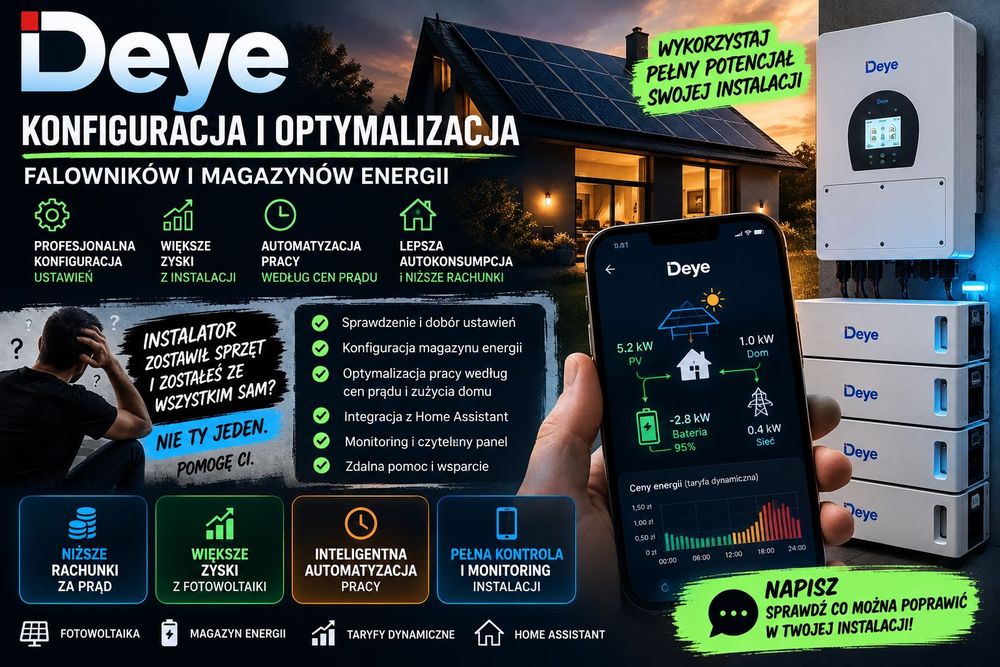 Deye – konfiguracja falownika i magazynu energii | Optymalizacja PV