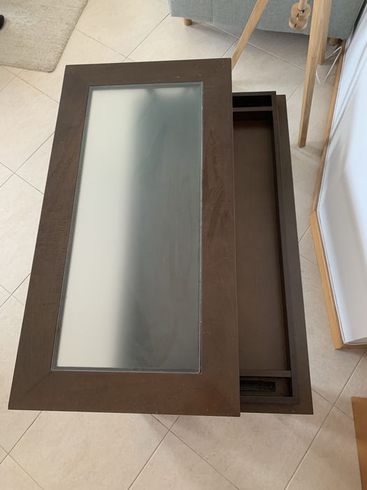 Mesa de centro madeira elevável wengue