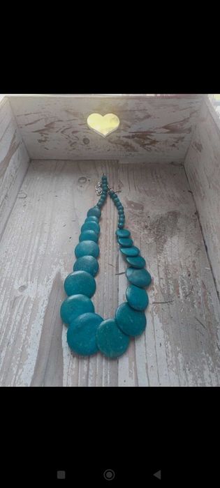 Letnie korale Handmade unikat turkusowe