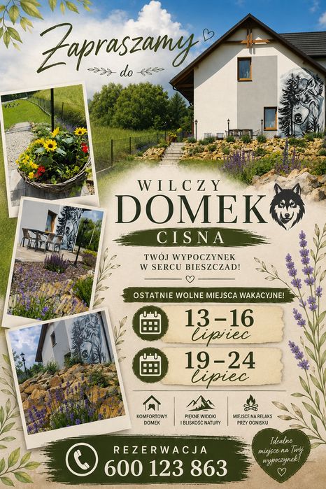 Domek na wyłączność  z kominkiem Bieszczady Cisna noclegi