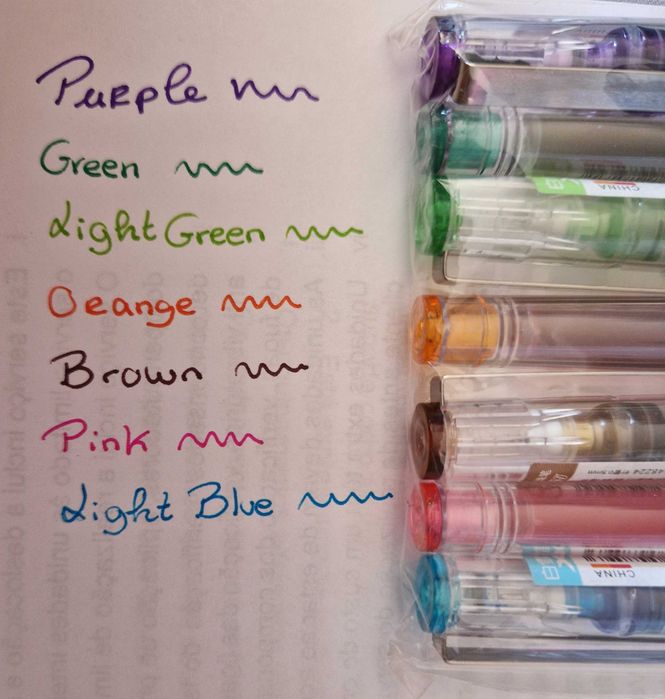 7 Canetas Gel Cores diferentes