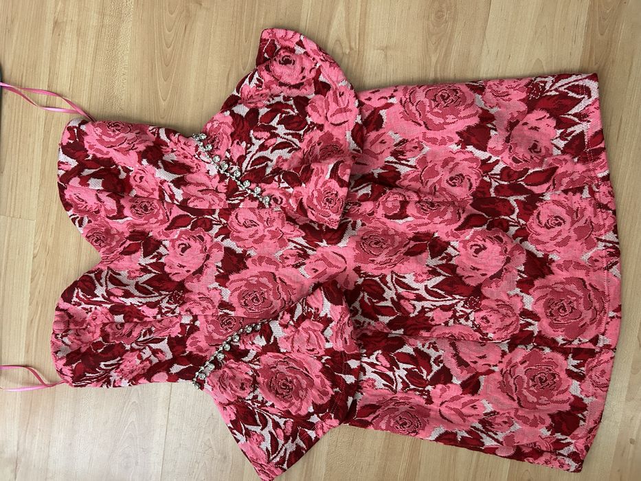 Sukienka ZARA, różowa mini w kwiaty