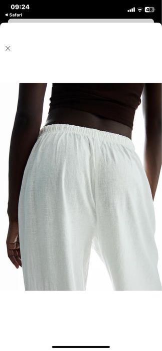 H&m шикарні лляні брюки штани палацо льняные широкие брюки штаны белые