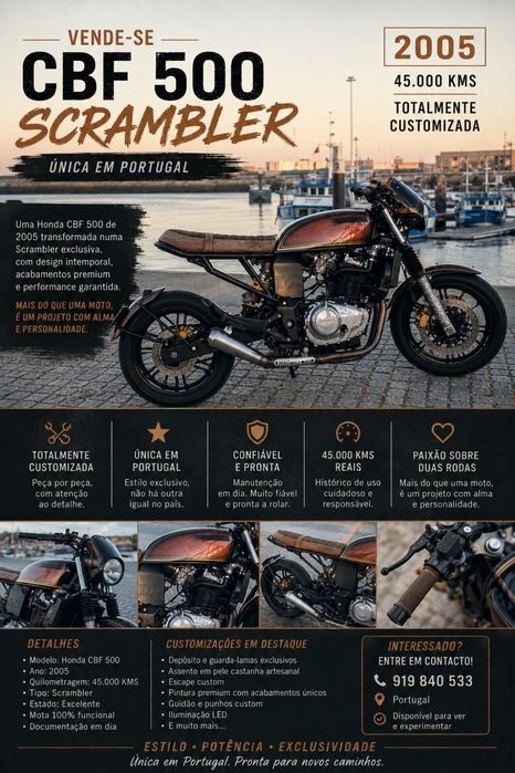 Honda CBF 500 Scrambler  Única em Portugal