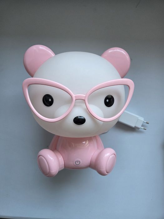 Lampka dziecięca miś różowy