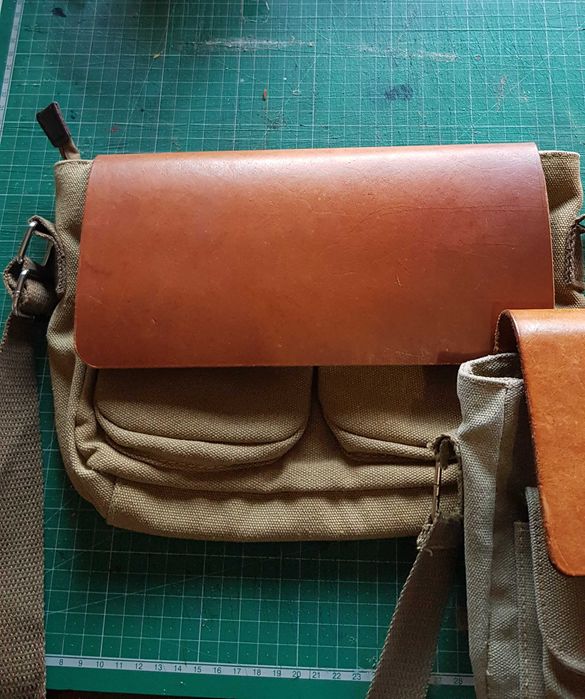 Bolsa Saco Pasta Mensageiro - Lona e Couro