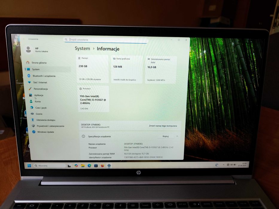 Laptop HP ProBook 450 G8 – i5-1135G7 / 16GB RAM / 256GB SSD