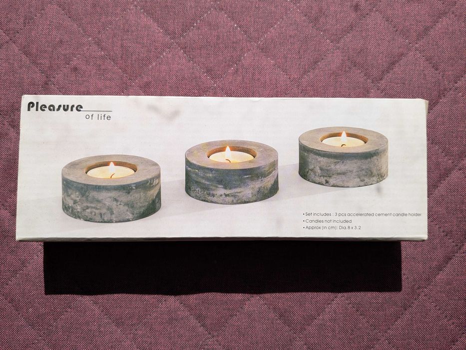 3 sztuki przyspieszonego cementu świecznika tealight