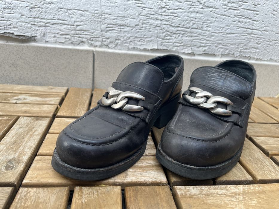 Mokasyny loafers vintage skorzane lancuch