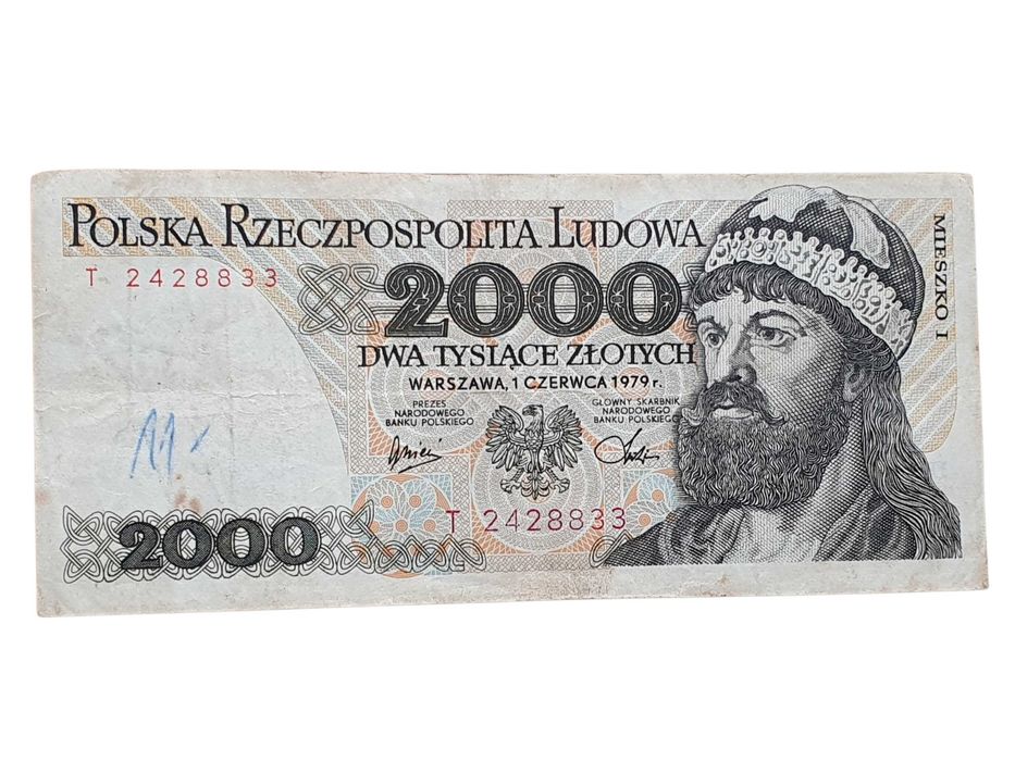 Stary banknot 2000 złotych Mieszko I 1979 antyk