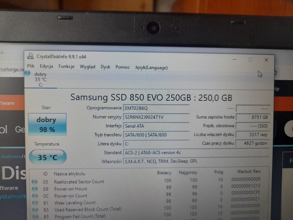 Dysk SSD   Samsung 250gb  Level 256GB  Sprawne