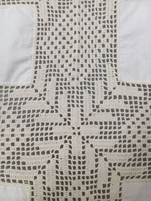 Toalha em renda feita à mão