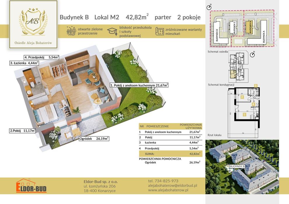 Prestiżowe mieszkanie z ogródkiem – Aleja Bohaterów