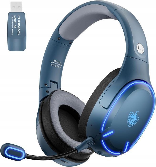 słuchawki bezprzewodowe bluetooth radio 2.4 ghz nauszne phoinikas q6