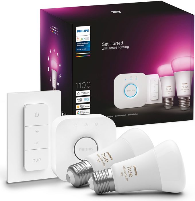 Oświetleniowy zestaw startowy PHILIPS HUE 929002468805 9W E27 Bluetooth, ZigBee (2 sztuki)