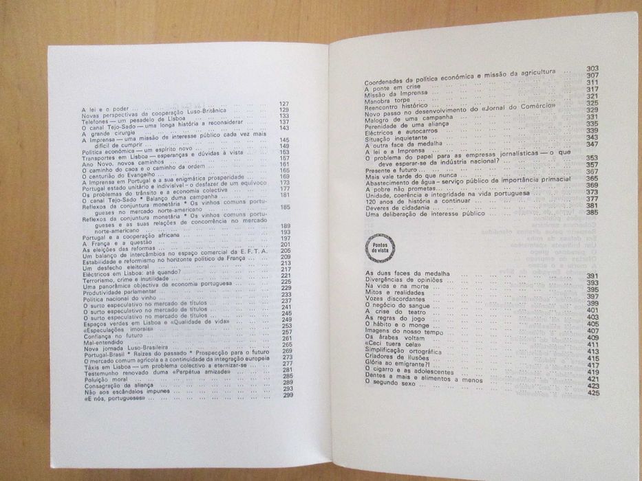 Temas Portugal editoriais e pontos de vista do J. Comércio 1972|1973