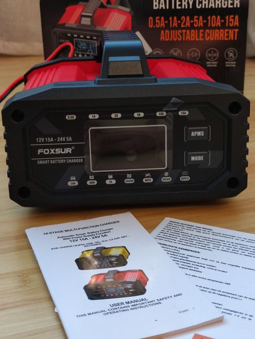 Зарядний імпульсний пристрій Foxsur FAC-150 12-24v 0,5-15А