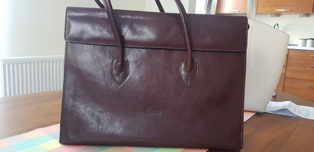 Lamato, damska skorzana torba na laptopa, aktówka