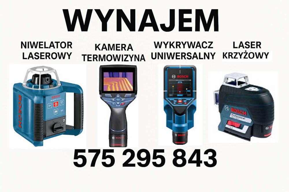 Kamera termowizyjna / Detektor / Niwelator laserowy / Laser WYNAJEM