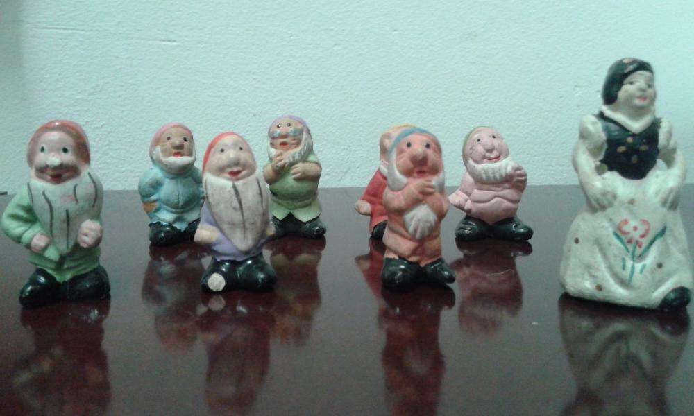 Branca de Neve Anões barro antigo