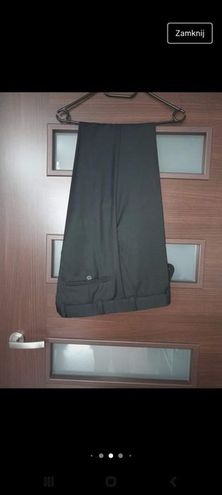 Czarny smoking ślubny (zestaw koszula, buty, mucha, spinki)