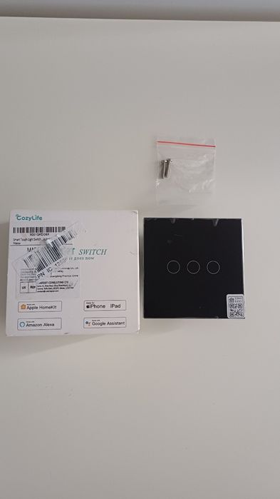 CozyLife 3-Kanałowy Inteligentny Przełącznik Dotykowy WiFi HomeKit, Czarny