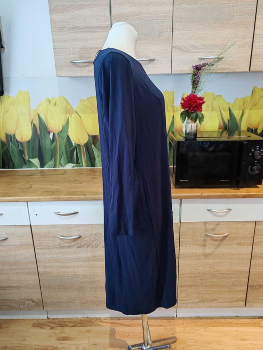 Nowa świetna wygodna granatowa sukienka VRS rozm 44/46 wiskoza/elastan