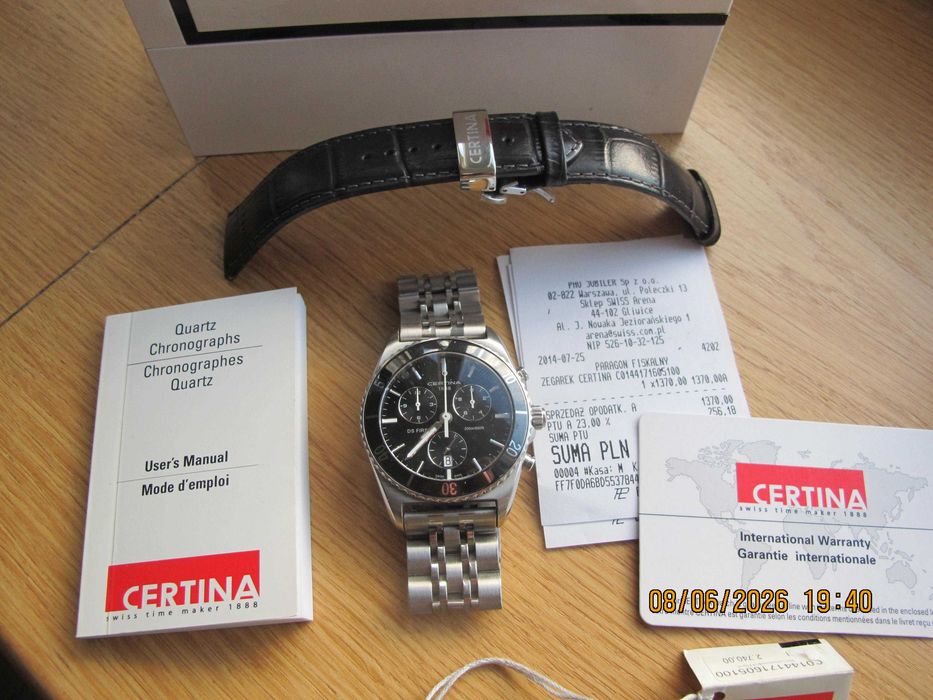 Certina DS First Ceramic Chronometer COSC | Kaliber ETA | Full Set + Dodatki | Stan Idealny