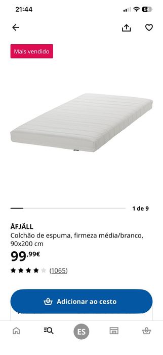 Cama e colchão IKEA individual