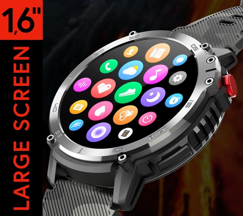 smartwatch męski rubicon rncf08 black/moro smarub232