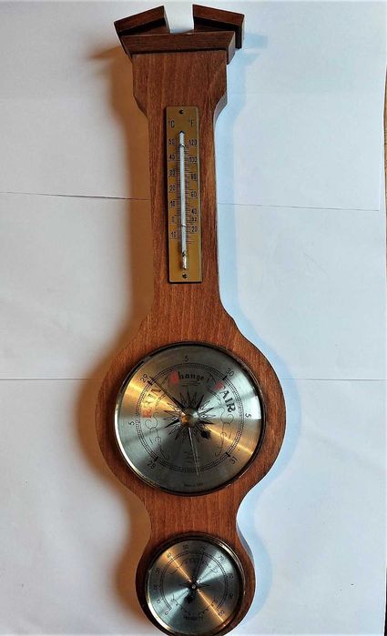 Винтажная домашняя погодная станция :  барометр, термометр, гигрометр.