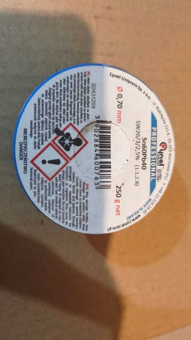 Cyna do lutowania Fi 0,7 Cynel 250g