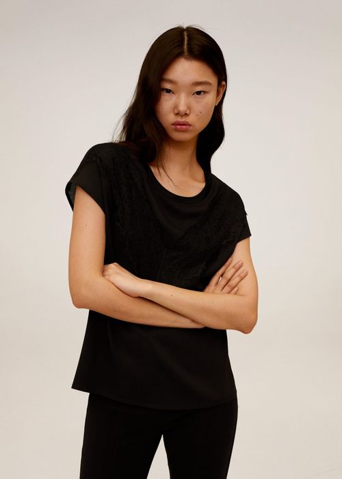 Футболка Mango з мереживом