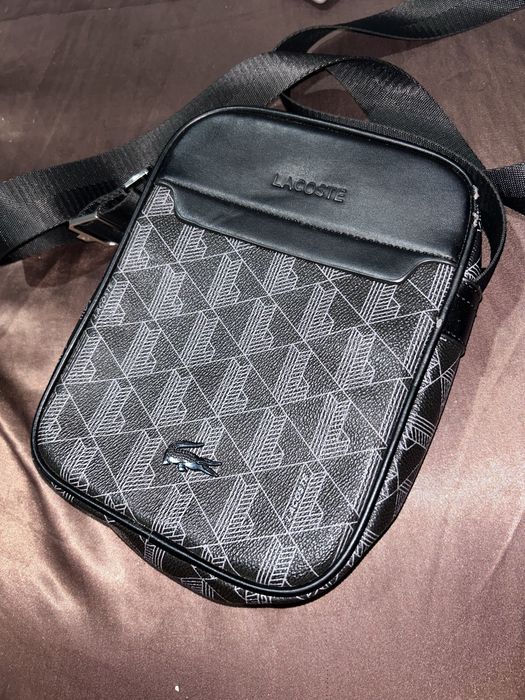 Сумка Lacoste Monogram / сумка чоловіча чорна
