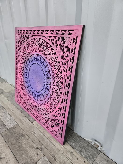 Dekor ścienny Mandala zdobienia fiolet i róż