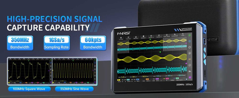Osciloscópio Tablet 2CH + Gerador de Sinais 350MHz 1GSPS  Português