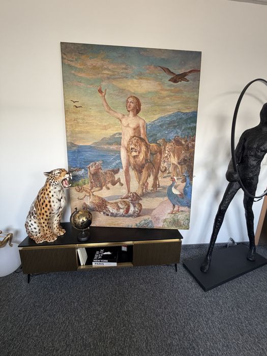 Piękna ceramiczna figura , rzeźba Lampart 80 cm super stan