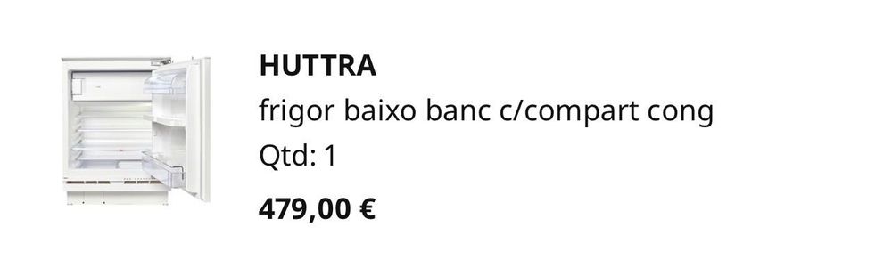 Frigorífico IKEA HUTTRA