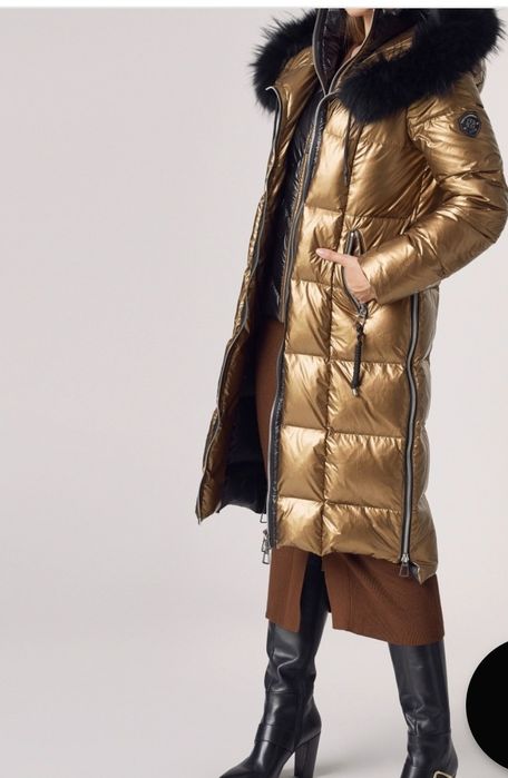 Puchowy płaszcz z pięknym obszyciem z Ochnik 36