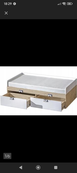 Łóżko jednoosobowe z materacem  jak nowe