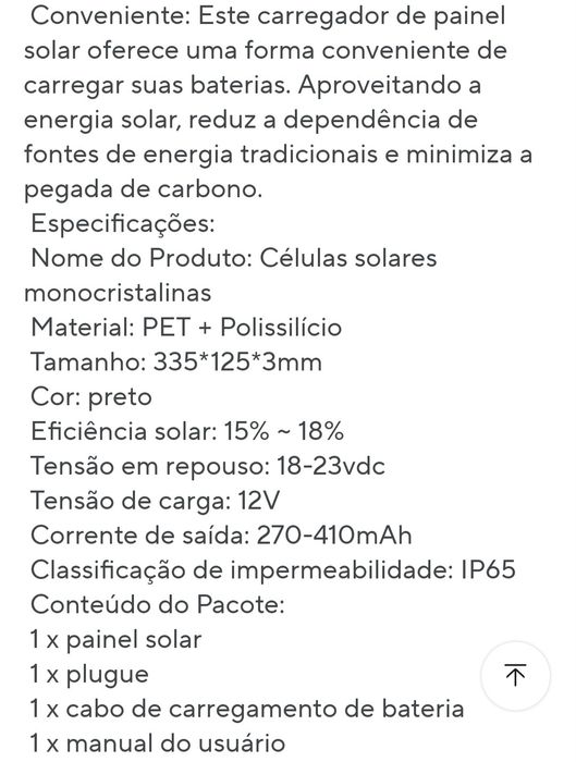 Painel solar 12v