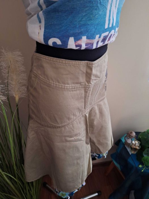 Spódniczka do kolan khaki rozkloszowana nowa Reporter XS/S (34/36)